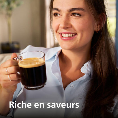 Expresso broyeur Série 5500 (EP5544/50) – 20 Boissons Chaudes et Glacées, Carafe LatteGo facile à nettoyer,QuickStart,Machine à café à grain Noir/Argent